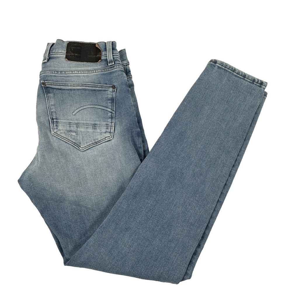Mens G-Star Raw REVEND FWD SKINNY Stretch Slim Blue Jeans Size 30x32 Distressed